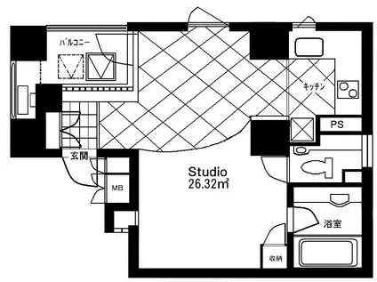 ファーロ南青山(ワンルーム/11階)の間取り写真