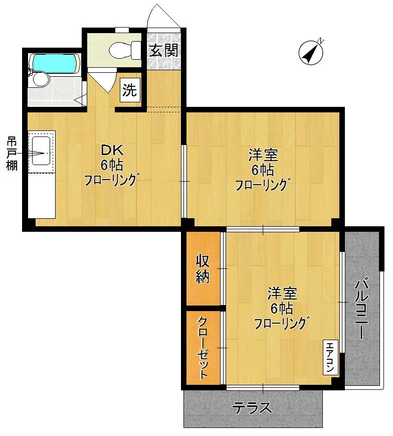 ムツミハイム(2DK/1階)の間取り写真