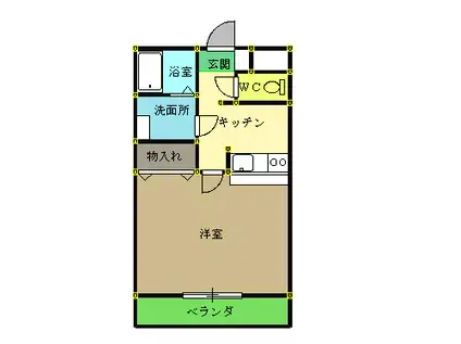 マリベール南大門(1DK/3階)の間取り写真