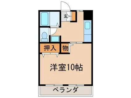 サンセットビレッジ新川D棟(1K/3階)の間取り写真