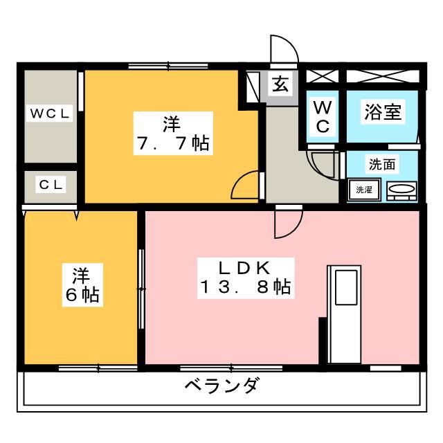 フォレスト コート(2LDK/1階)の間取り写真