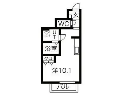 LEBEL TWEE(ワンルーム/1階)の間取り写真