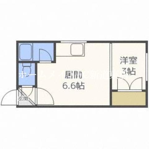 ボヌール23(1DK/1階)の間取り写真