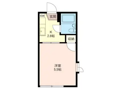 ヒロコーポ(1K/1階)の間取り写真