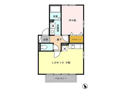 NKハイツII(1LDK/2階)の間取り写真