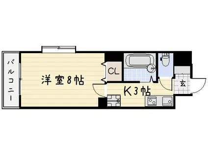 リファレンス嵐山口(1K/4階)の間取り写真