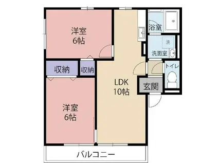 プレアデスVI(2LDK/2階)の間取り写真