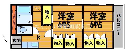 サンクレスト老松(2K/4階)の間取り写真