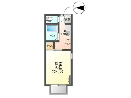 ヴィラ豊田(1K/2階)の間取り写真