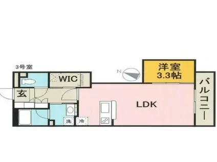 LUMIERE泉 リュミエールイズミ(1LDK/3階)の間取り写真