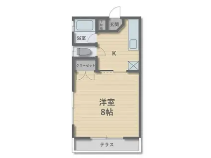 ハイム須永(1K/1階)の間取り写真