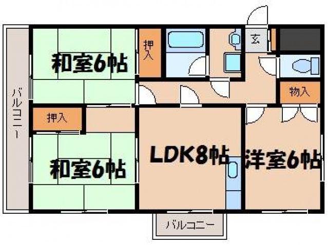 ドミール89(3LDK/3階)の間取り写真