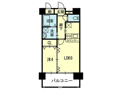 KOHEN NO.2ビル(1LDK/5階)の間取り写真