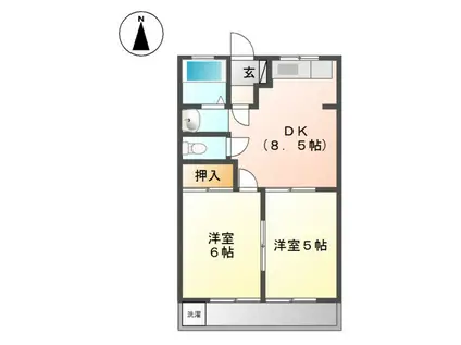 エポックハイムけんせいA・B(2DK/1階)の間取り写真