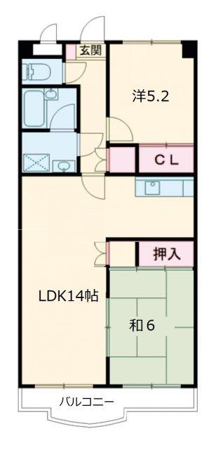 ヴィクトワール弐番館(2LDK/1階)の間取り写真