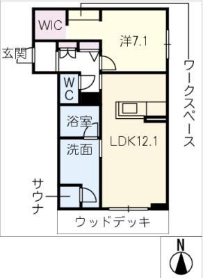 リラフォート(1LDK/1階)の間取り写真
