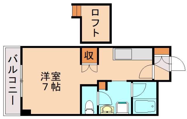 エレガンスコート折尾(ワンルーム/1階)の間取り写真