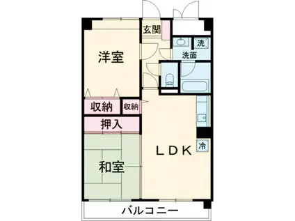 リバーサイドWILLOW(2LDK/1階)の間取り写真