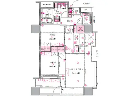 アイコニックタワー 新潟ステーション(2LDK/12階)の間取り写真