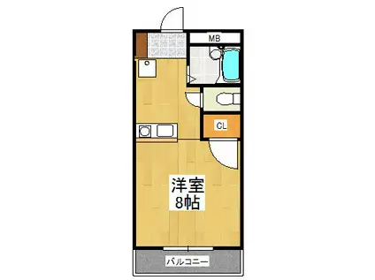 レジデンスT(ワンルーム/3階)の間取り写真