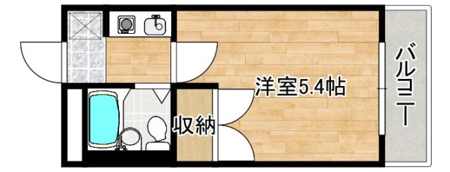 カーサ向洋(1K/4階)の間取り写真