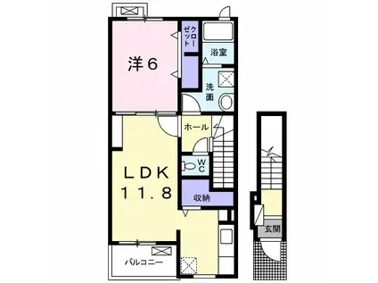 グレイス ヒルズ(1LDK/2階)の間取り写真