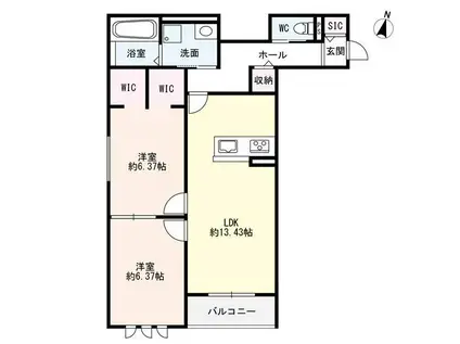 /鴻池5丁目(2LDK/1階)の間取り写真