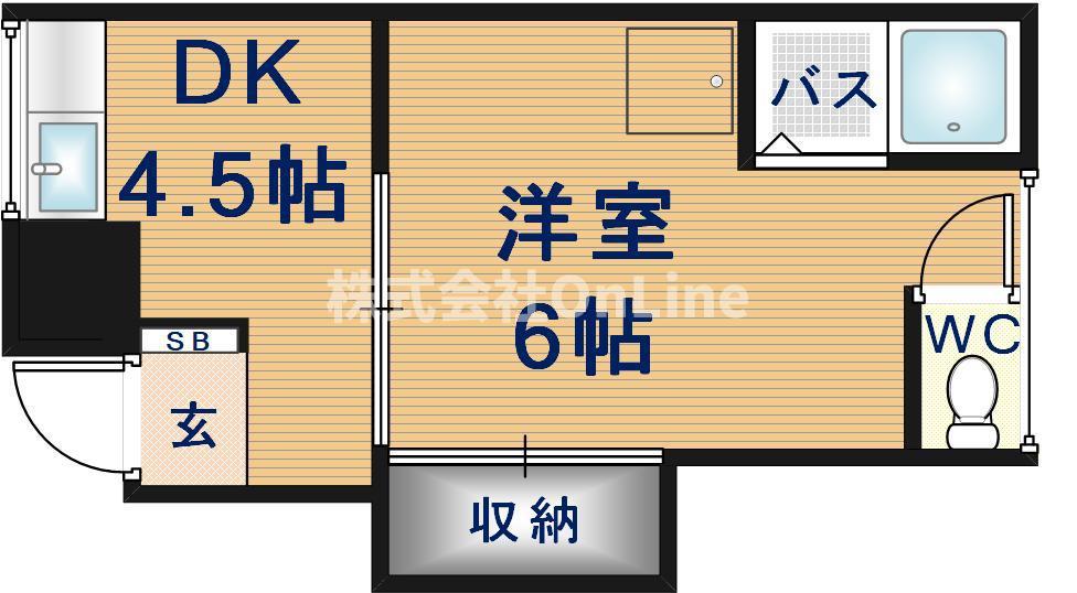 北山文化(1DK/2階)の間取り写真