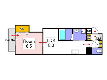 はるなガーデン(1LDK/2階)の間取り写真