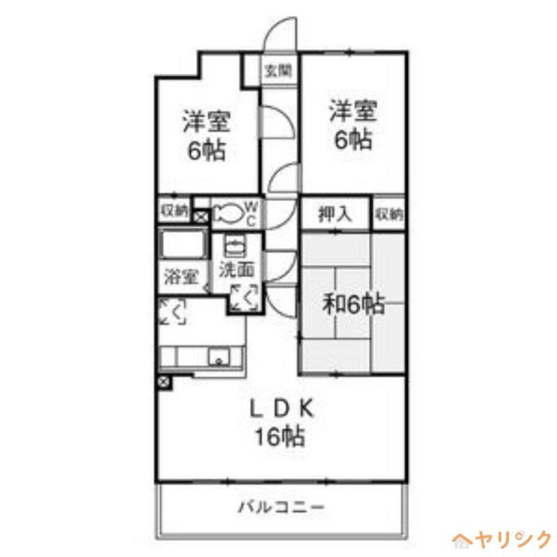 グレイス伸和(3LDK/5階)の間取り写真