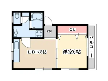 土井新大阪ビル(1LDK/3階)の間取り写真