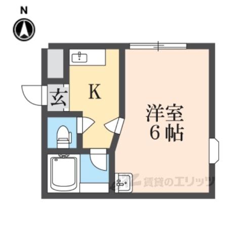 クオリティー Ⅱ(1K/3階)の間取り写真