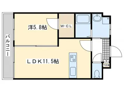 ベルガ穴生(1LDK/10階)の間取り写真