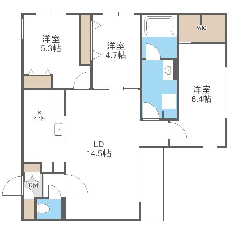 HIGH RESIDENCE YAMAHANA(3LDK/2階)の間取り写真