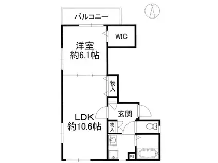 メゾンKNS(1LDK/2階)の間取り写真