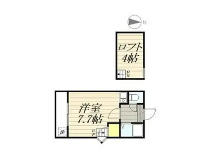 イーストコート出町前A棟(ワンルーム/1階)の間取り写真