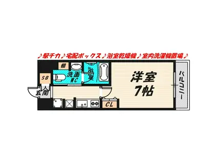 ルネフラッツ森小路駅前II(1K/10階)の間取り写真