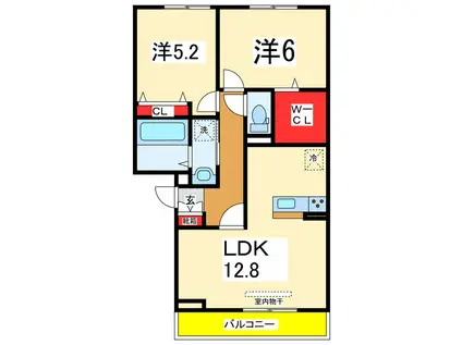 ロイヤルガーデンコート新和(2LDK/2階)の間取り写真