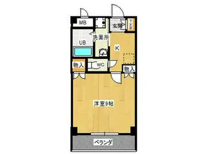 YOUNG LEAVES(1K/1階)の間取り写真