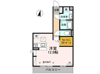 D-ROOMBUSINESS小山(ワンルーム/1階)の間取り写真