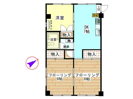 王子台ビル(3DK/2階)の間取り写真