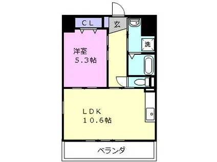 塔世西裏MSビル(1LDK/4階)の間取り写真