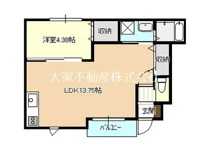 CAMMINOV(1LDK/1階)の間取り写真