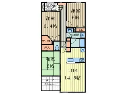 ダイアパレス プロヴァンシア武蔵境(3LDK/4階)の間取り写真
