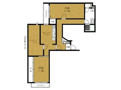 ベルシード板橋蓮根アンリベール(2SDK/4階)の間取り写真