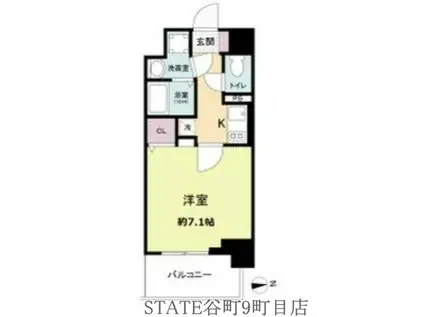 METROSA深江橋(1K/2階)の間取り写真