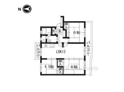 宇治おぐら 6号棟(3LDK/3階)の間取り写真