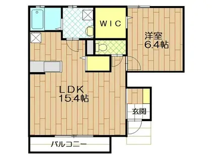 エトワール(1LDK/1階)の間取り写真