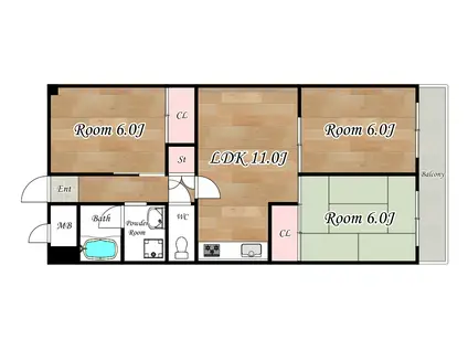 MAISON NIHONMATSU(3LDK/1階)の間取り写真