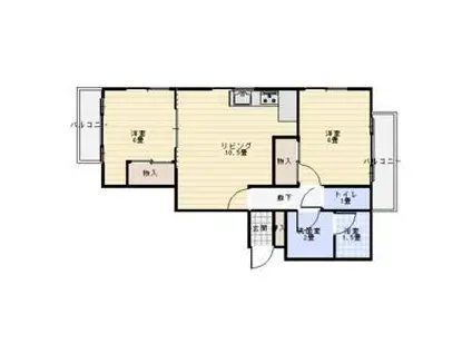 ウィン大須 旧シティハイツ渡辺(2LDK/9階)の間取り写真